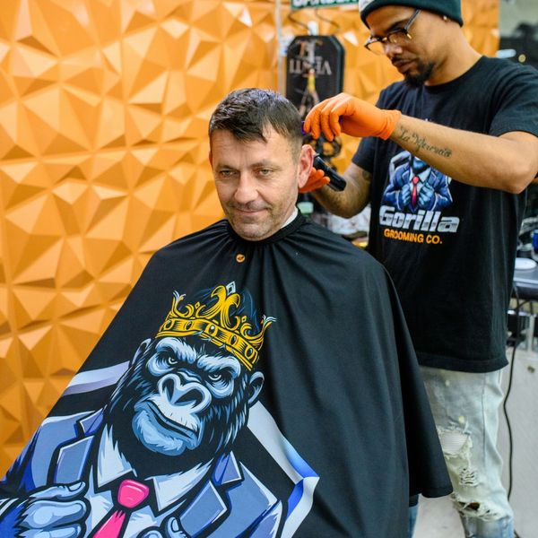 Man getting his haircut